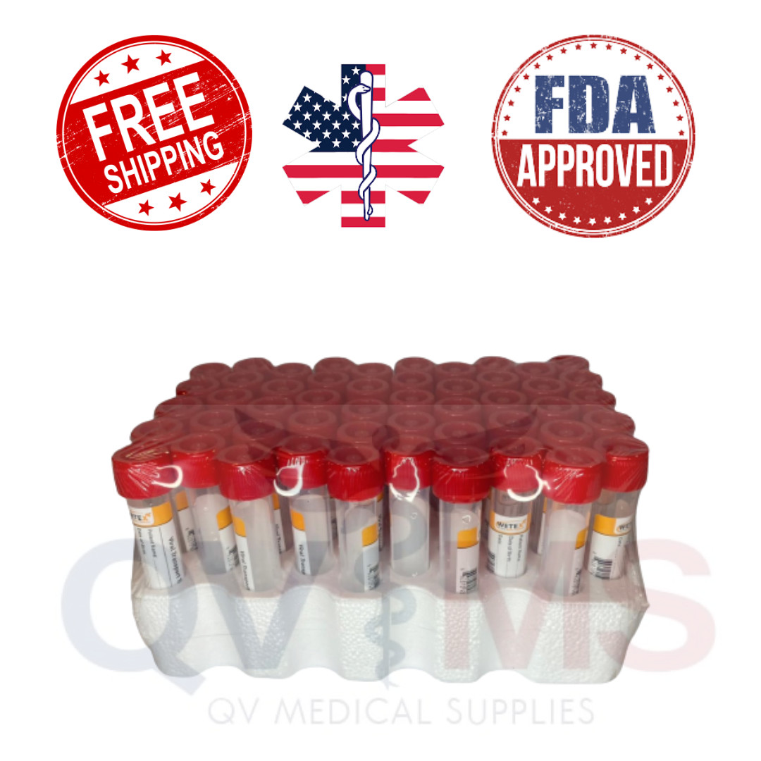 Viral Transport Tube “VTM” Kit 2pk Of 50 Kits (100 Kits) Tube,Swab,Bio-Haz Bag