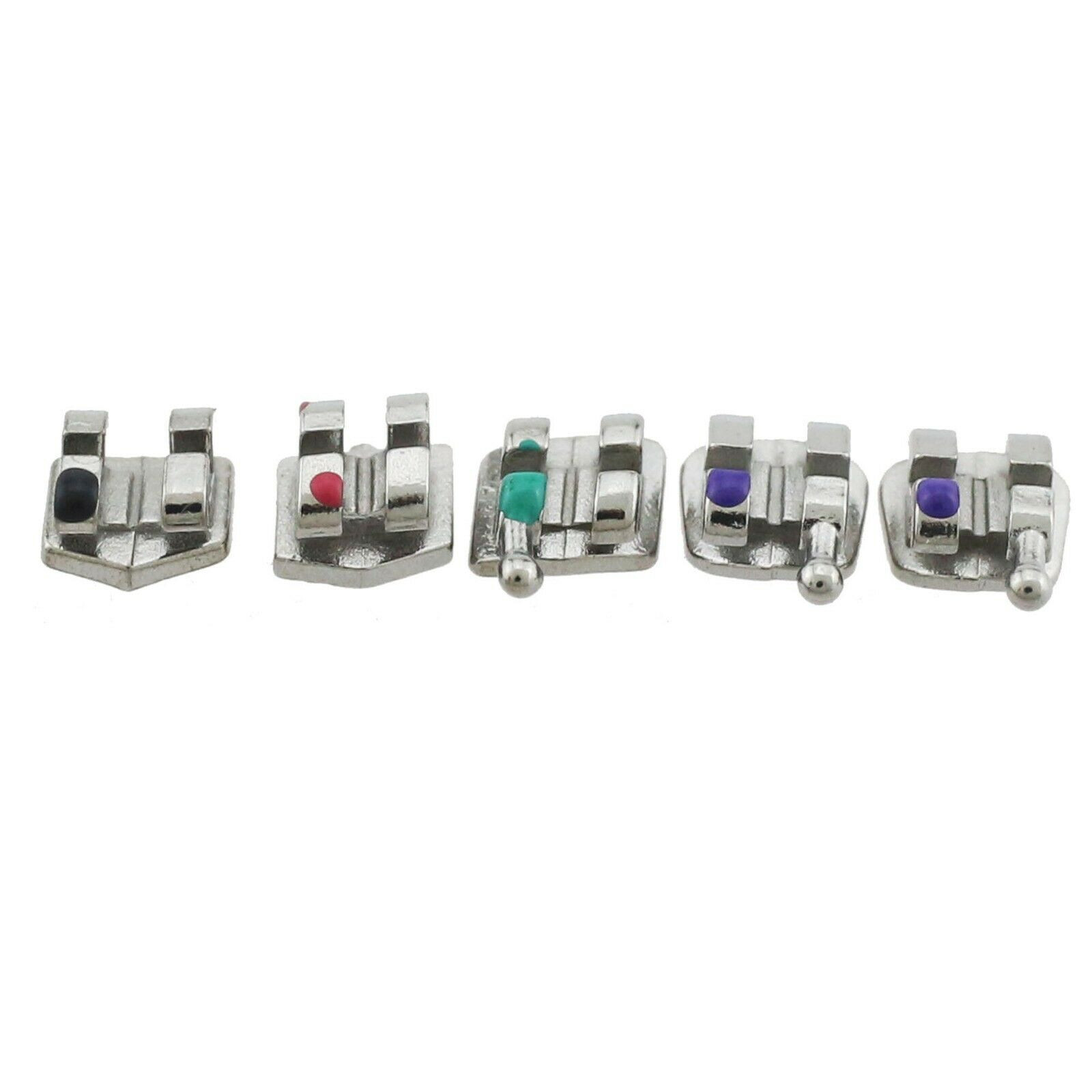Dental Orthodontic Metal Brackets MIM Mini Braces Roth MBT 022 018 345 Hooks 5-5