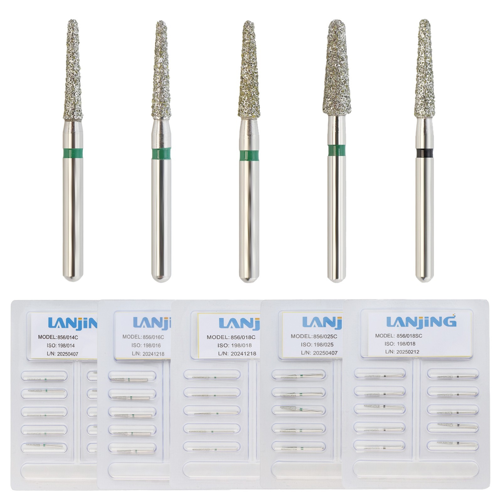 Dental Burs Diamond FG High Speed Burr Egg Round End Taper 368 856 850 Fine Grit