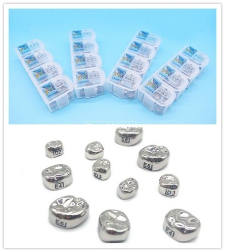 5pcs Dental Pediatric Crown Kids stainless steel molar crowns Preformed Primary