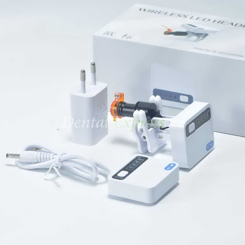 5W Dental LED Wireless Headlight with Filter for Binocular Loupe Glasses US/EU