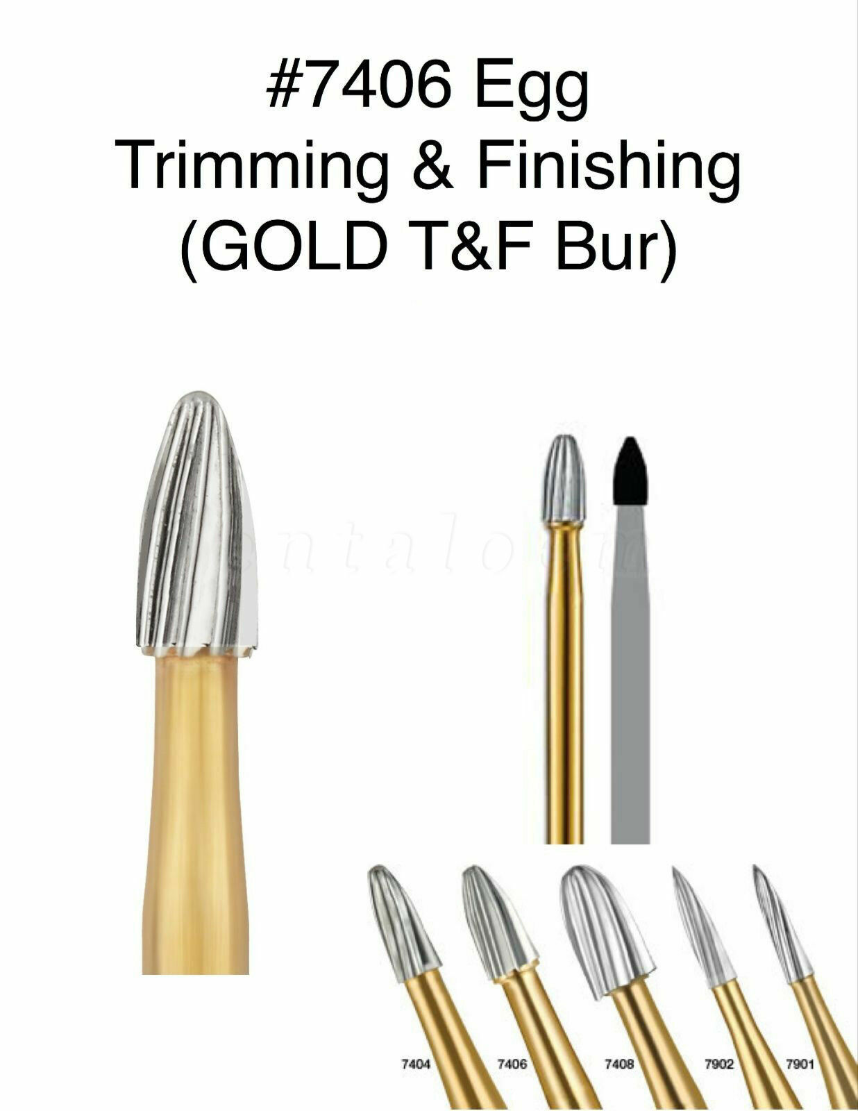 Dental Trimming/Finishing Gold FG Burs Tungsten Carbide High Speed SANDENT
