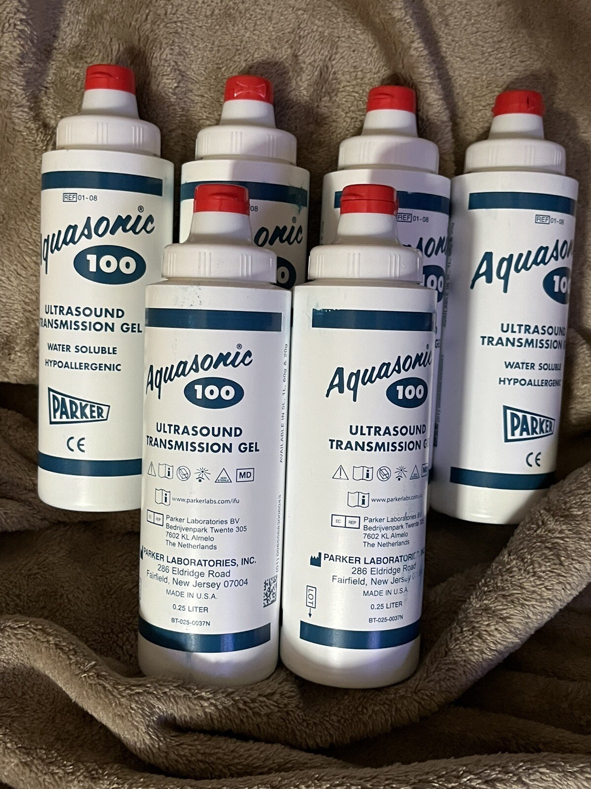 6x Ultrasound Transmission Gel AQUASONIC 100 8.5oz Squeeze Bottle PARKER LABS