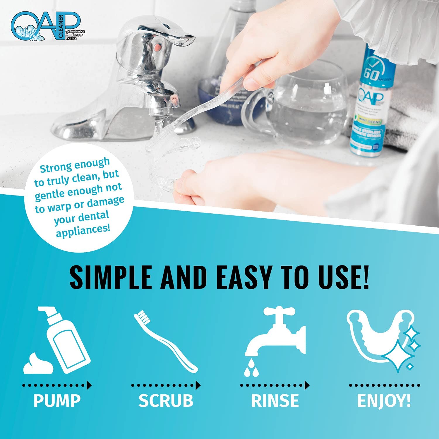 OAP Cleaner – Cleans and Sterilizes Removable 3.8 Fl Oz (Pack of 1), Clear
