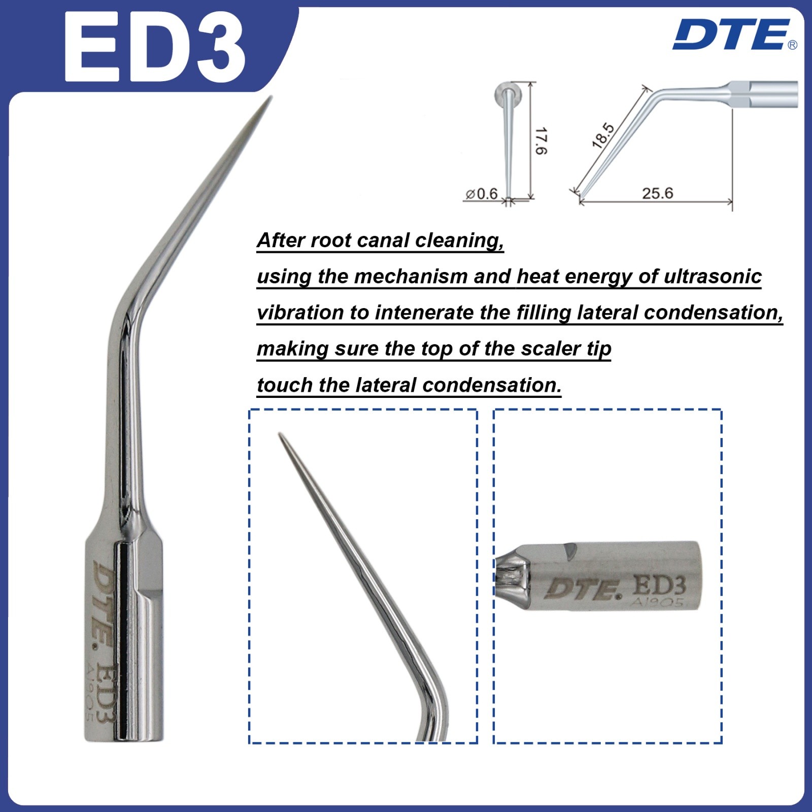 Woodpecker DTE Dental Ultrasonic Scaler Tips ED Endo Tips Fit NSK SATELEC ACTEON