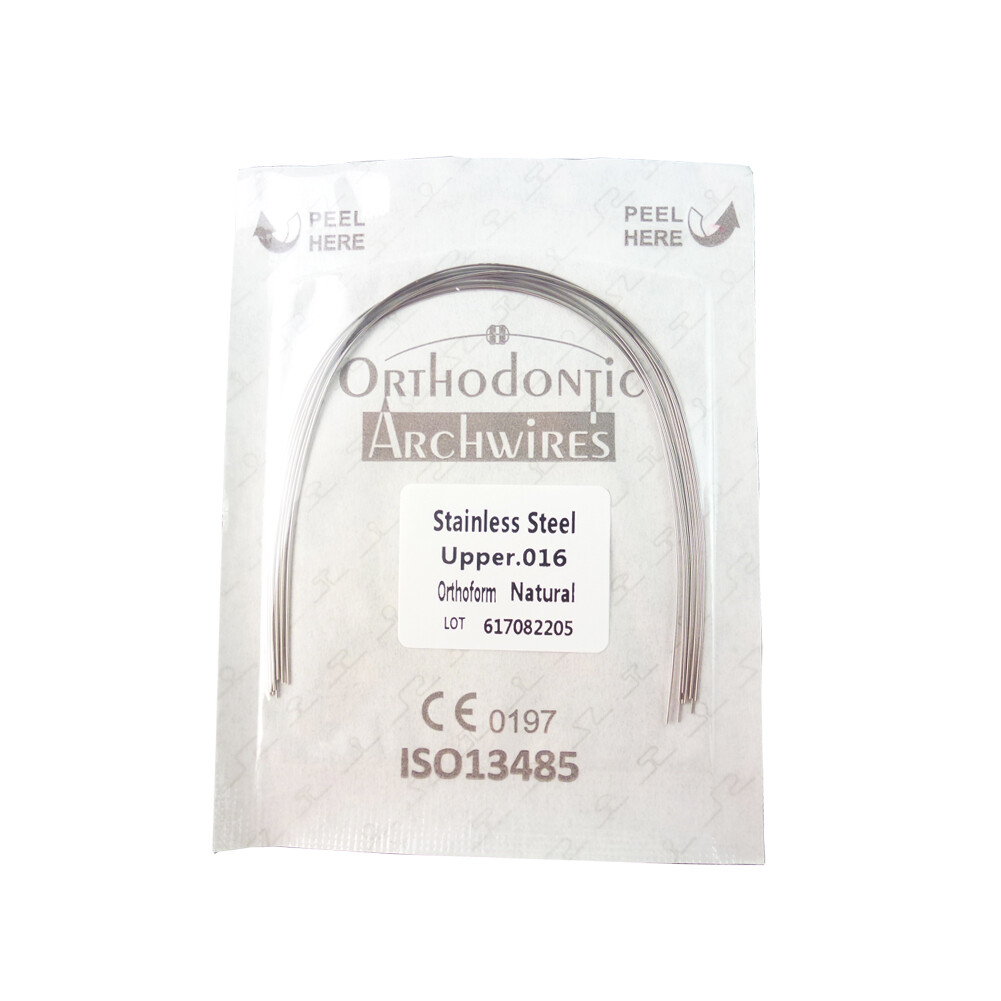 10Pk Dental Ortho Natural Stainless Steel/NITI Arch Wires Round 12-16-18-22 U/L