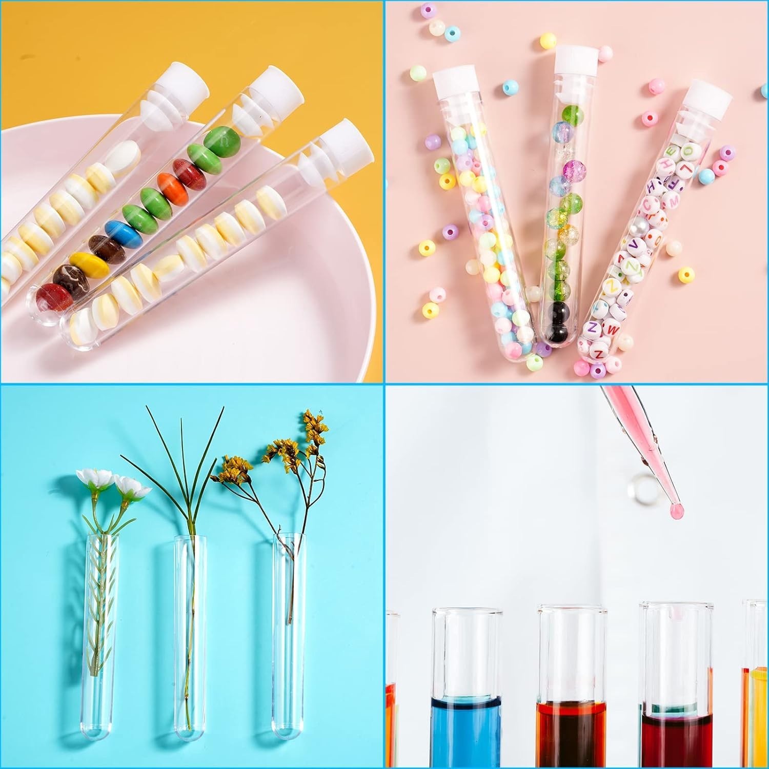 Clear 200 Pcs 10 ml Tubes with Caps – Perfect for Halloween & Experiments