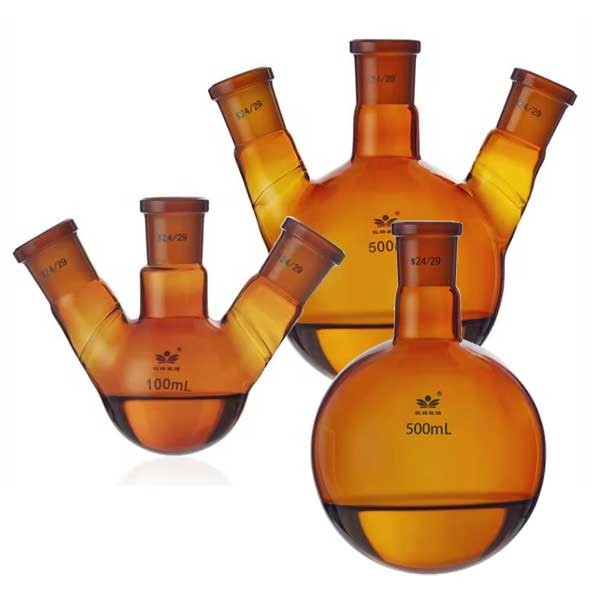 5ml-1000ml Round Bottom Amber Boiling Flask with Standard Joints Lab Supplies ca