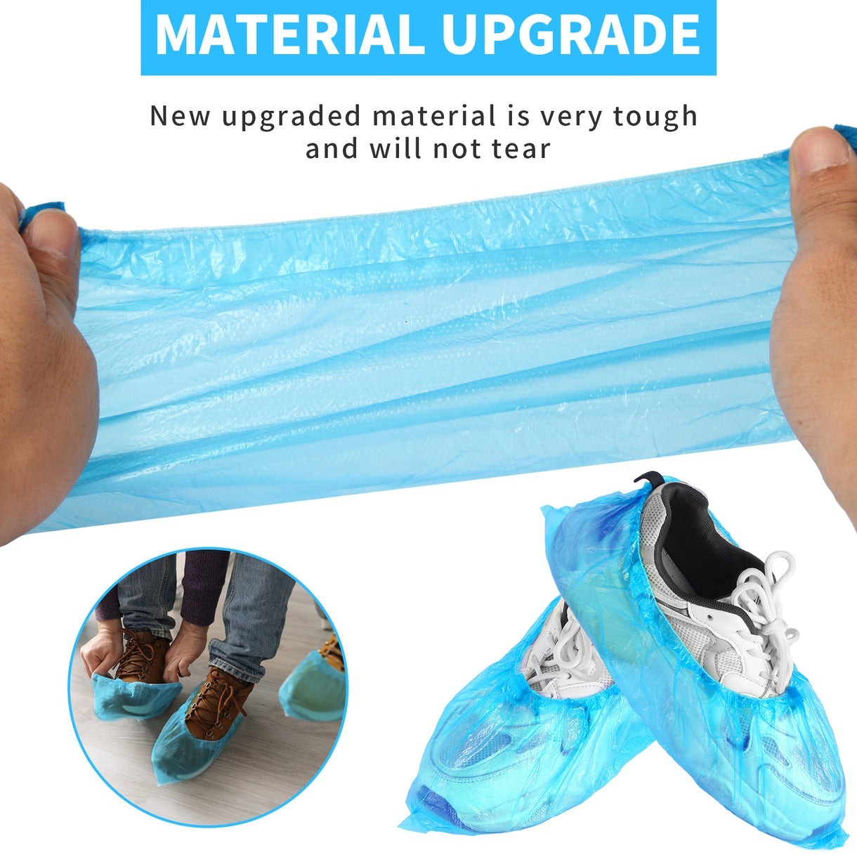 Waterproof Shoe Covers Disposable (50 Pairs) Non-Slip Fits US 13 Men’s Boots
