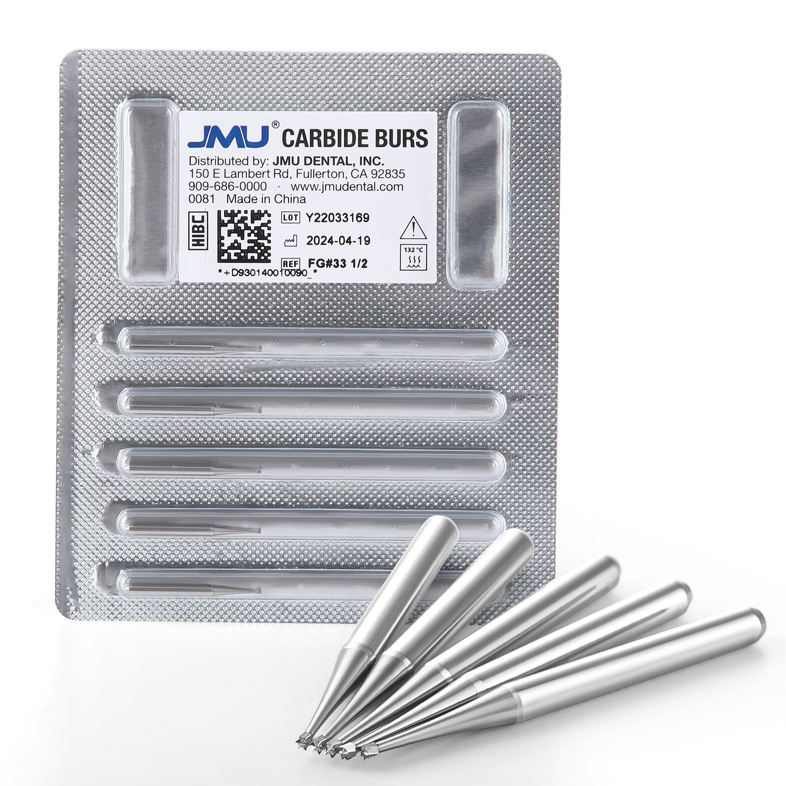 JMU Dental Carbide Inverted Cone FG-35 1/2 FG-34 FG-36 Bur fit High Speed HP