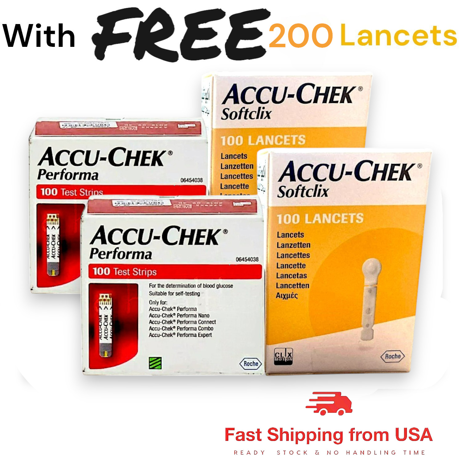 ACCU-CHEK Performa 200 Test Strips ,Fast Shipping from USA EXP- 2026