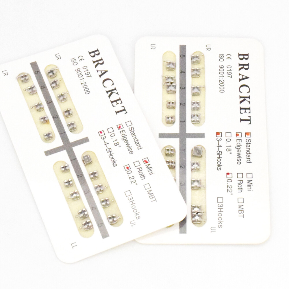 20 Pcs Dental Orthodontic Metal Brackets Braces No/3/345 Hook 018/022 Edgewise