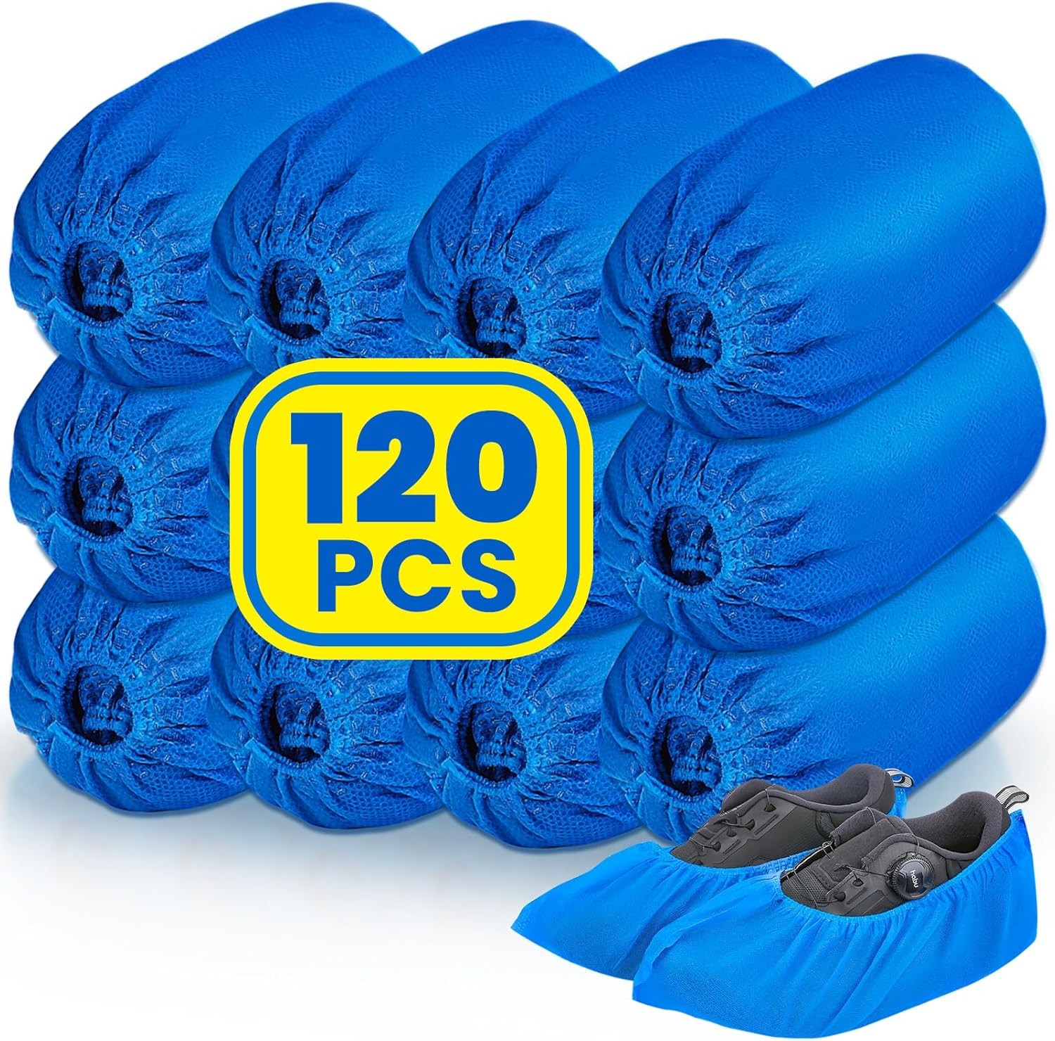 120 Pack(60 Pairs Shoe Covers Disposable Non-woven Fabric Shoes Covers Indoor