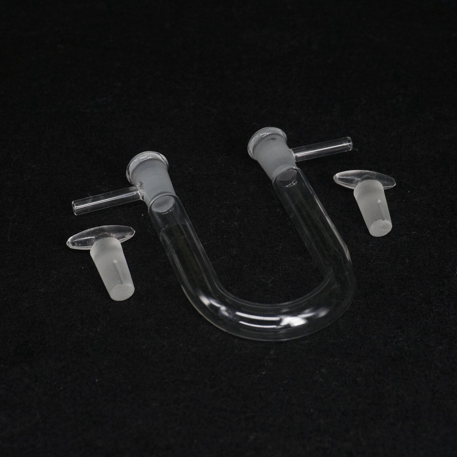 O.D 13/15/18/20mm Drying Glass Tube Adapter U shape With Stopper Side Arm Lab