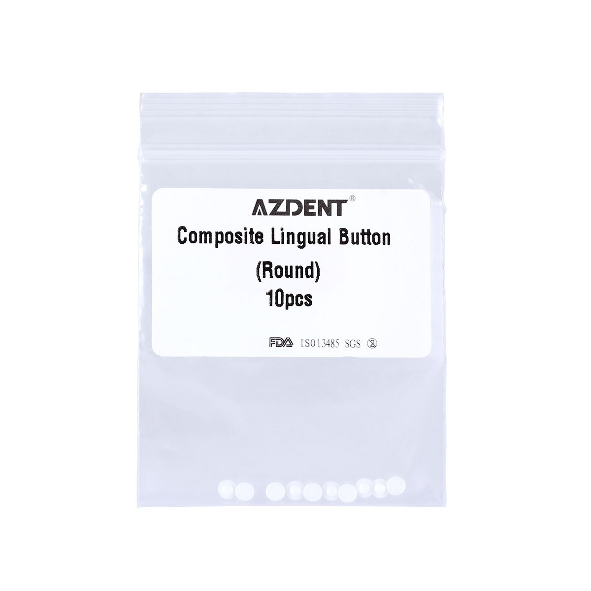 18Model AZDENT Dental Orthodontic Lingual Buttons Bondable Round / Button Chain