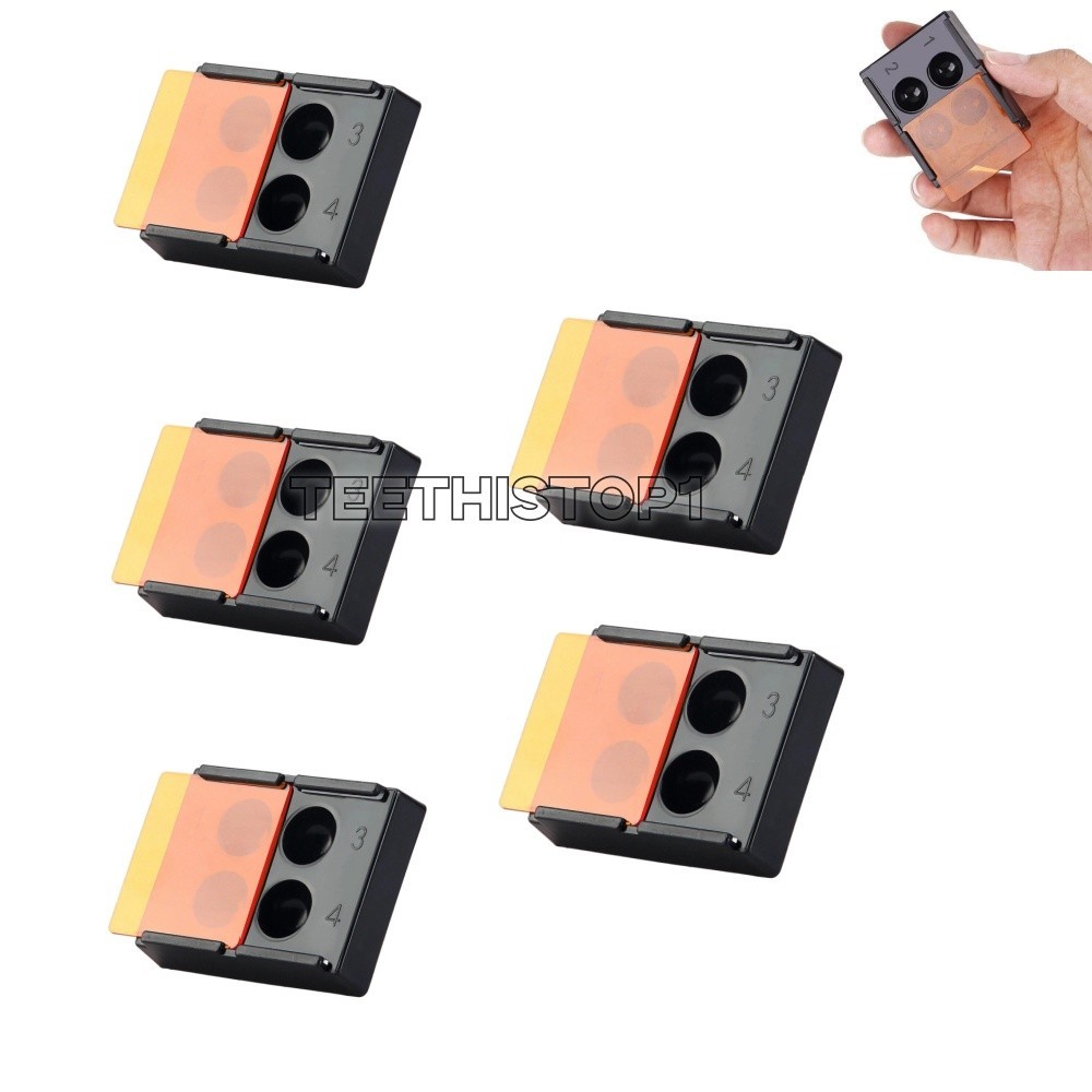 5Pcs Dental 4 Well with Light Shield Cover Palette Bonding Tray Mixing Wells