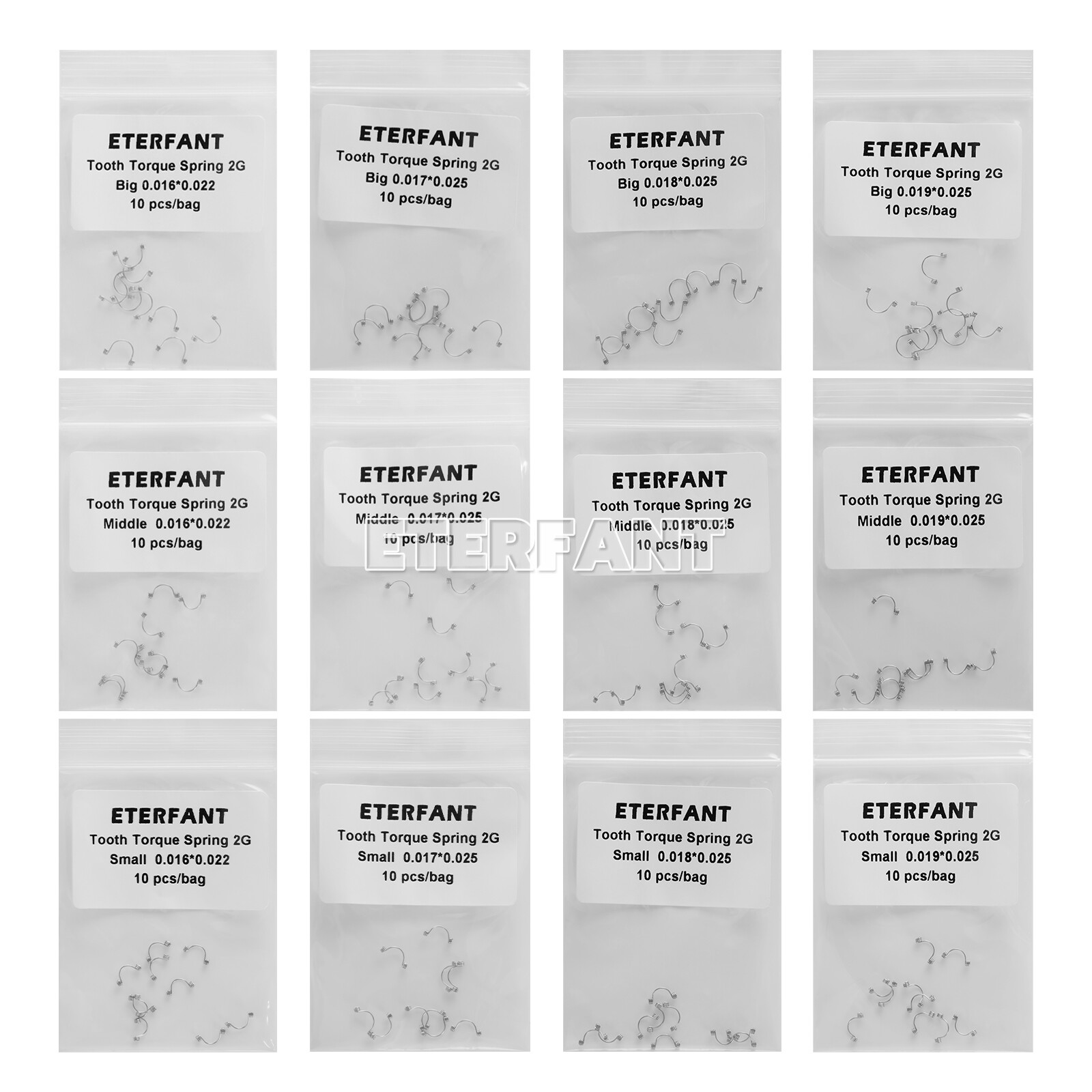 ETERFANT Dental 10PCs/bag Ortho Teeth Anterior Torque Springs Small/Medium/Large
