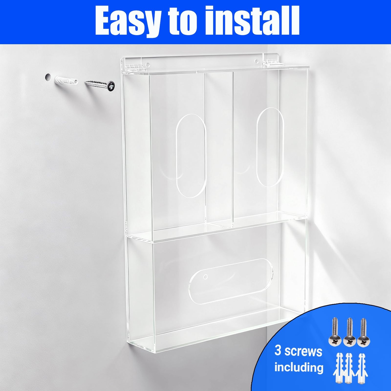 Triple Hygiene Dispenser Sanitation Station with Lid – Tabletop or Wall Mount…