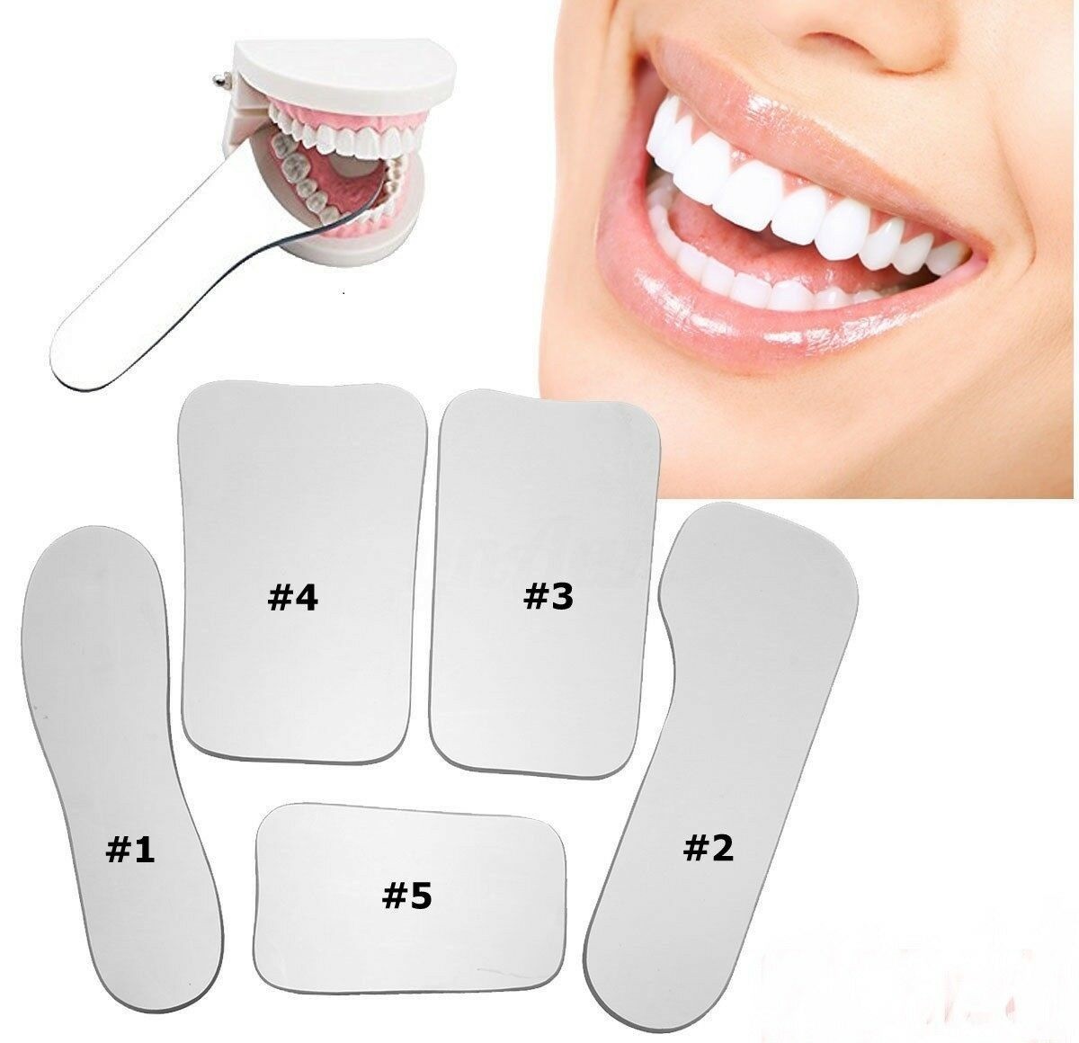 5Pcs Dental Orthodontic Photo Mirrors Glass Intra Oral Mouth Mirror Reflector