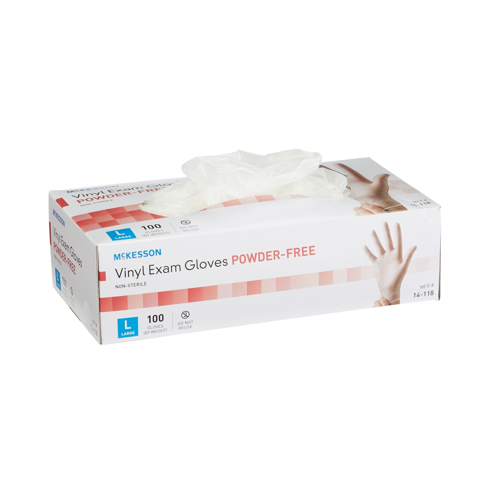 McKesson Vinyl Exam Glove Standard Cuff Length LARGE 1000 per Case