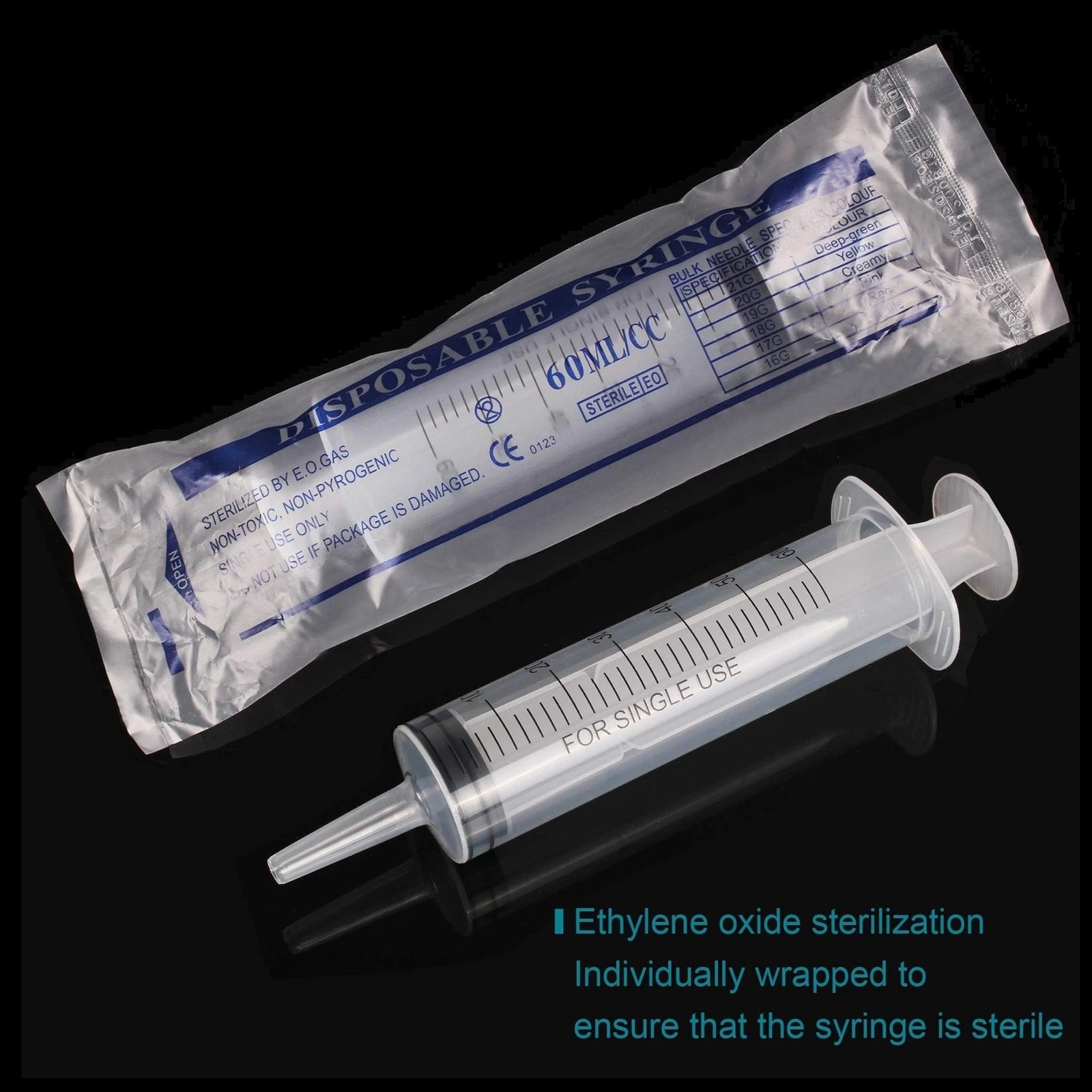 10x 60ml/2oz Plastic Syringe Sterile Plant Water Animal Feeder 60cc Slip Tip