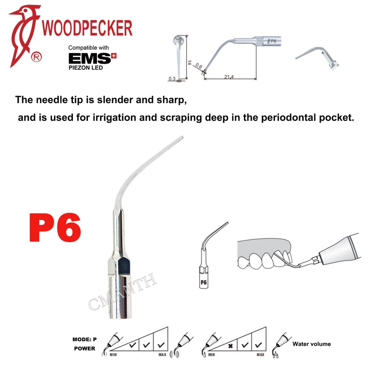 Woodpecker Dental Ultrasonic Scaler Tips P1-P33 Period Tips Fit EMS Scaler