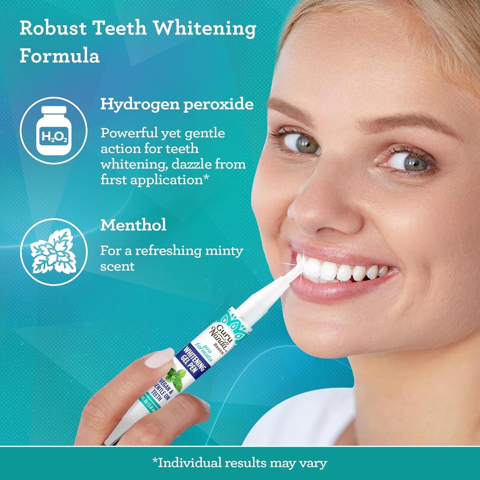 GuruNanda Teeth Whitening Pen,(0.06 fl oz)-20 0.06 Fl Oz (Pack of 1), White