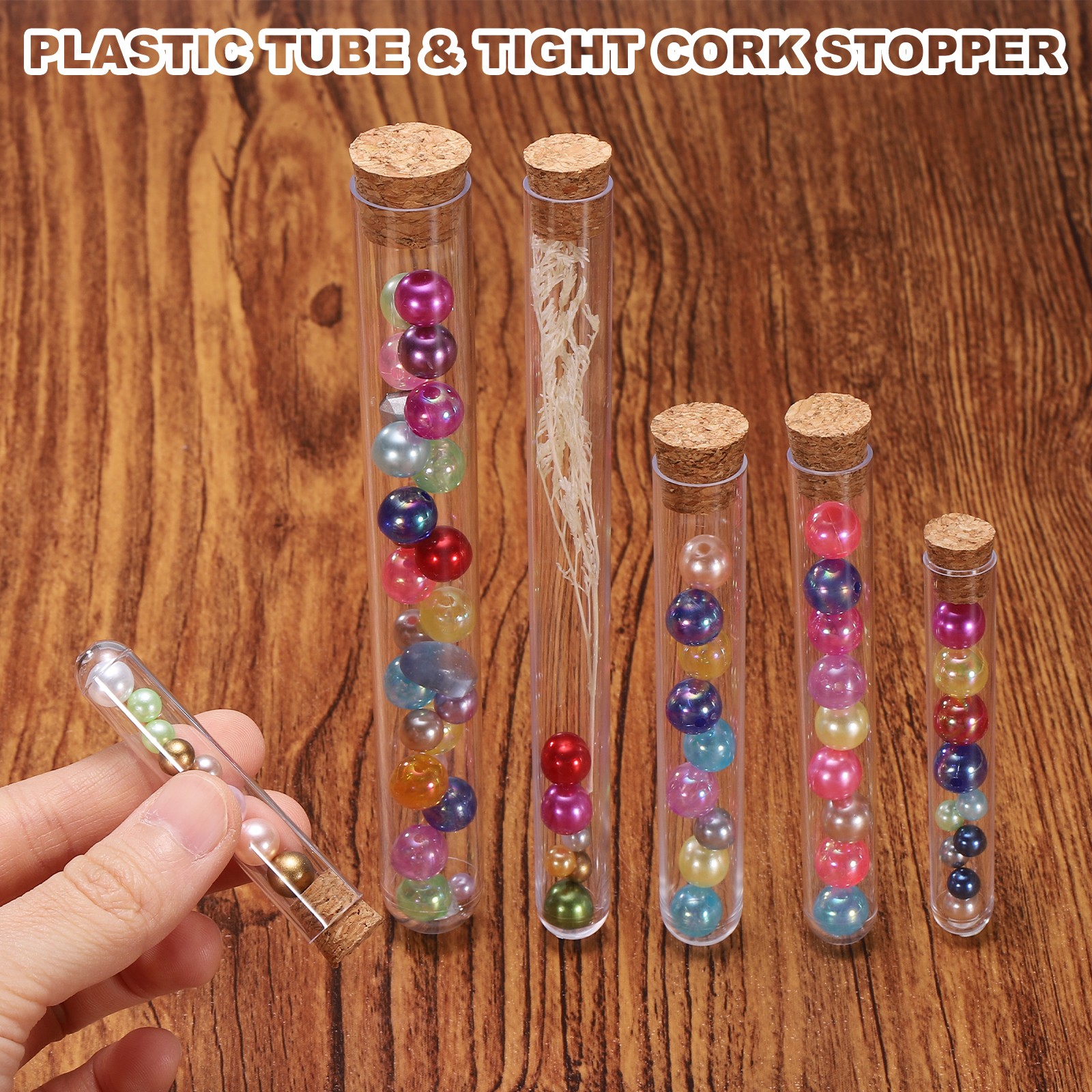10 Pcs 12x60mm (3ml) Test Tubes with Cork Stoppers and 6 Pcs 2ml Droppers