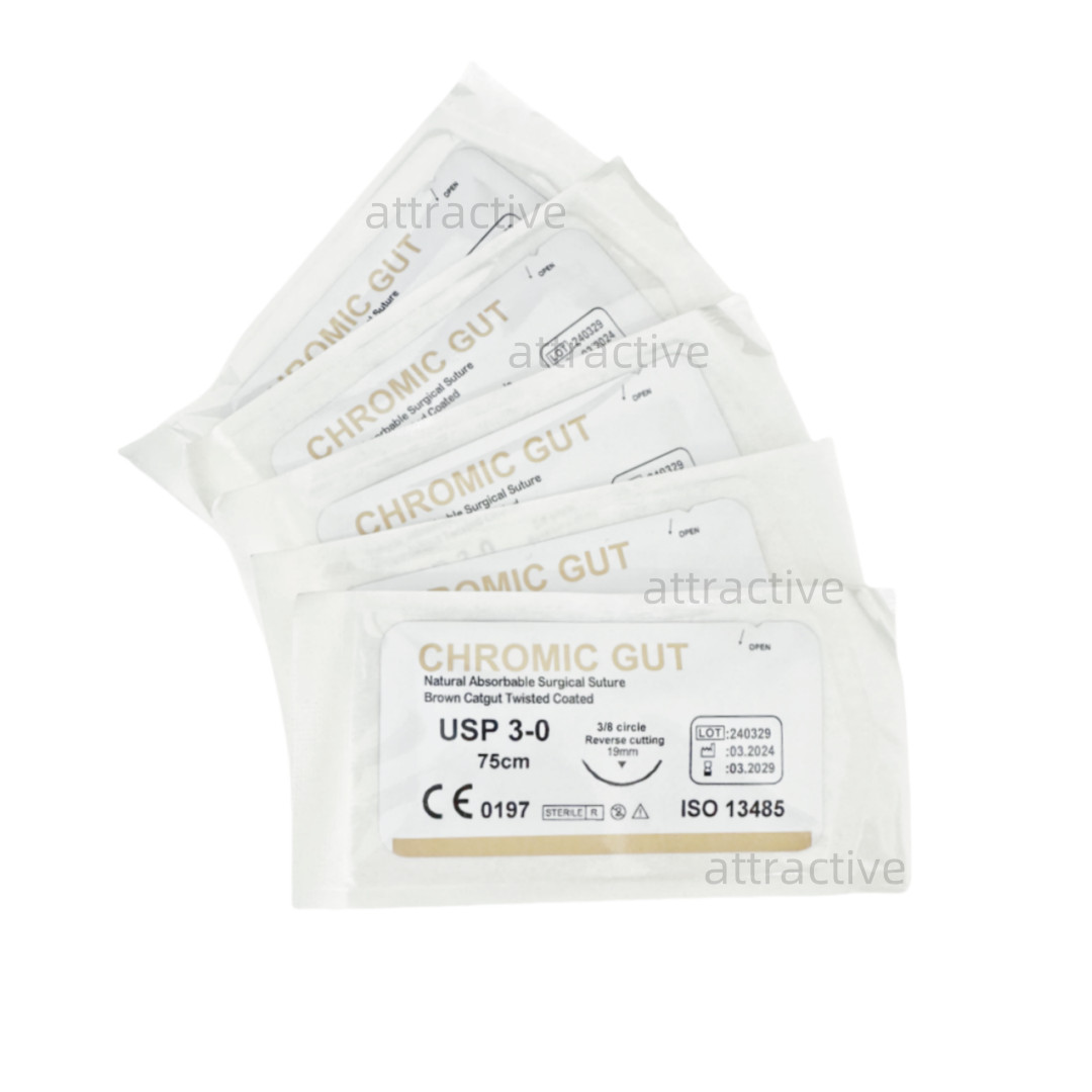 Dental Practise Suture Braided Reverse Needle Cutting Sterile Nylon/Silk/GUT/PGA