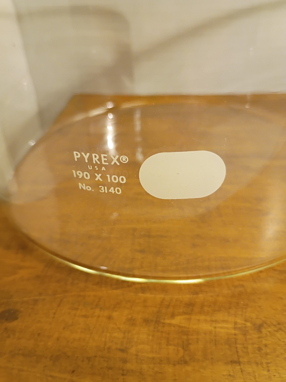 Vintage NO. 3140-190 PYREX® Glass 190 x 100 2pcs Crystallizing Dish Made in USA.