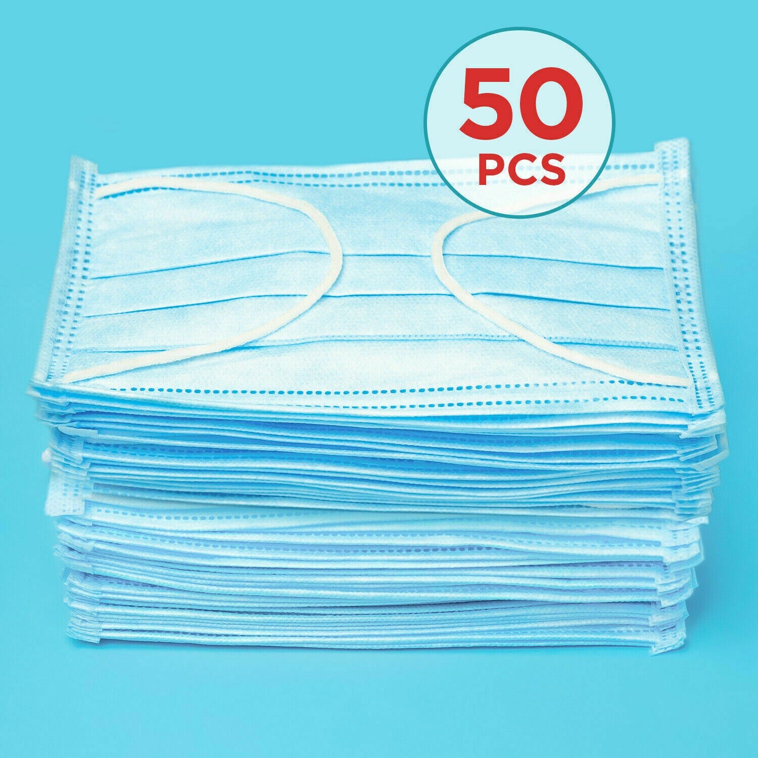 50 PCS Face Mask Surgical Dental Disposable 3-Ply Earloop Mouth Cover Masks