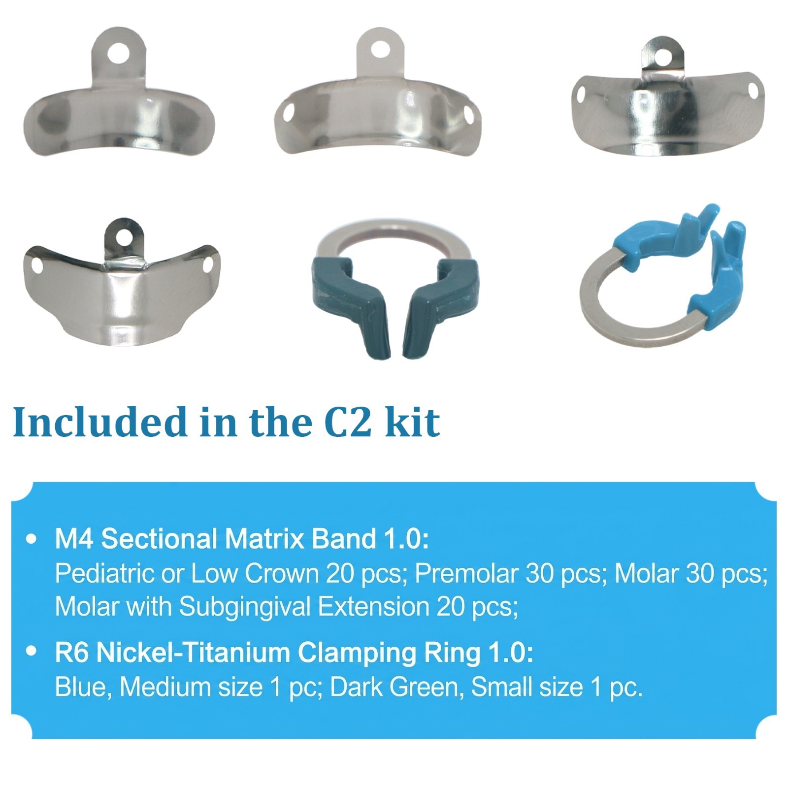Dental Matrix Bands Ring Sectional Matrice Clamp Fit Garrison Palodent V3 System