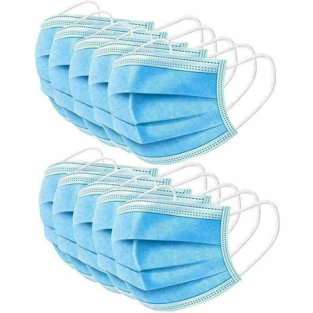 50 Pack Face Mask 3PLY Disposable Surgical Medical Dental Respirator Aid