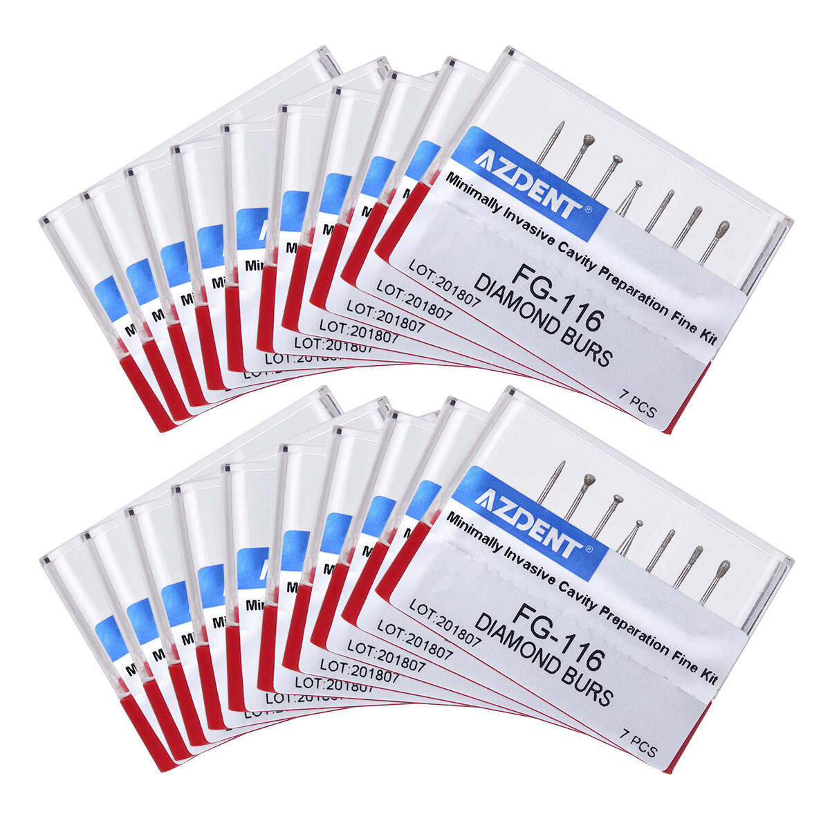10PCS/Kit Dental Diamond Burs Kit FG101-FG117 fit Handpiece AZDENT