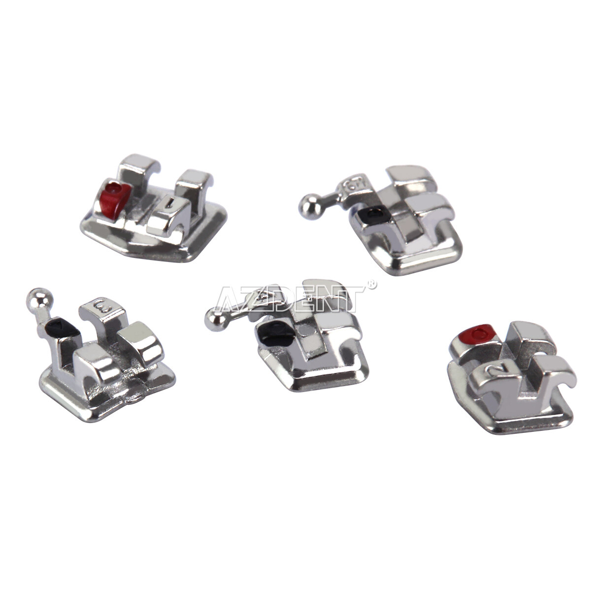AZDENT Dental MIM Monoblock Metal Bracket Braces Mini Roth.022 345 Hooks