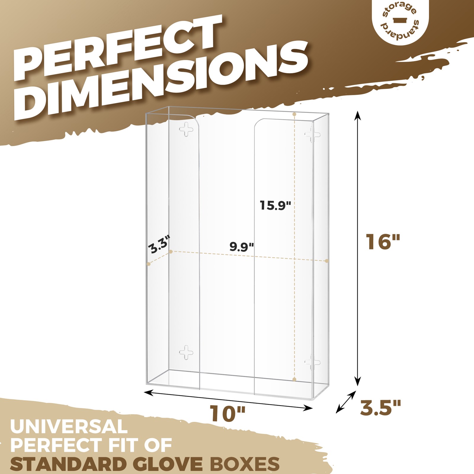 Triple Glove Box Holder Dispenser – Wall Mount or Countertop Load Open Top Clear