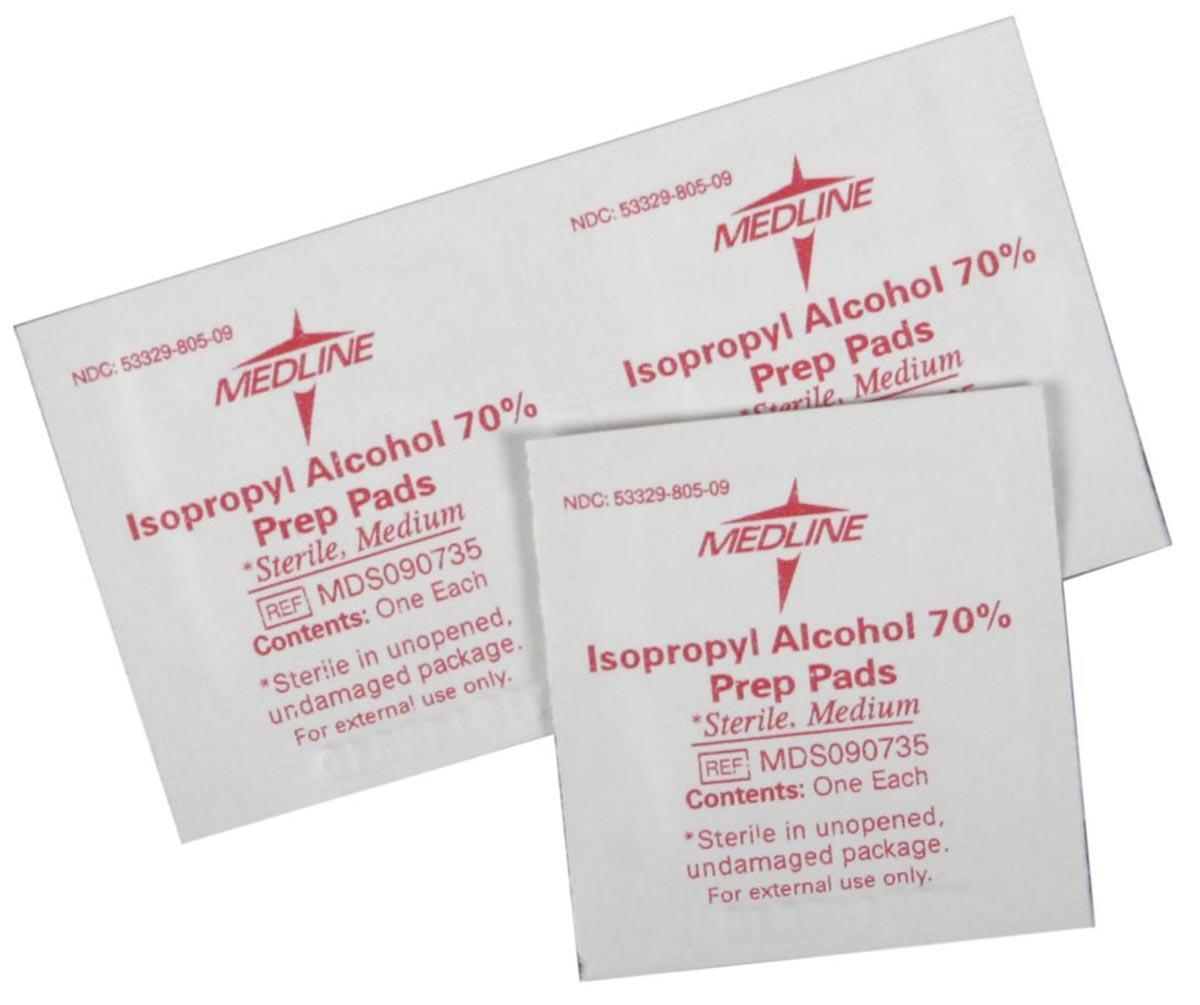 2 Box of 100 Sterile Alcohol Prep Pads,Medium, Qty 200. Latex Free Global