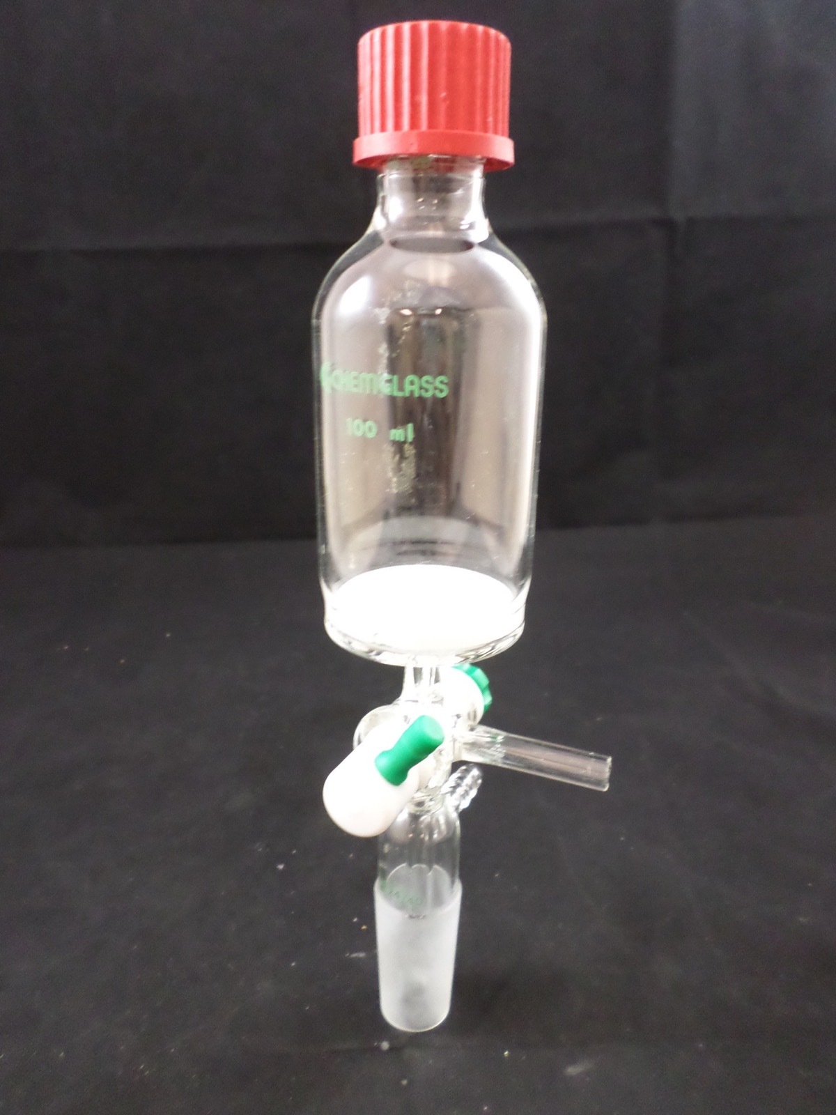 CHEMGLASS Glass 100mL C Frit Solid Phase Peptide Synthesis Vessel GL-25 24/40