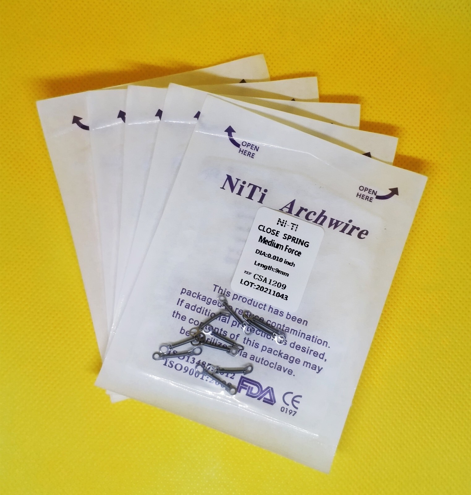 50Packs Dental Orthodontic Close Spring NiTi Alloy 0.010/012*6/9/12 mm Medium
