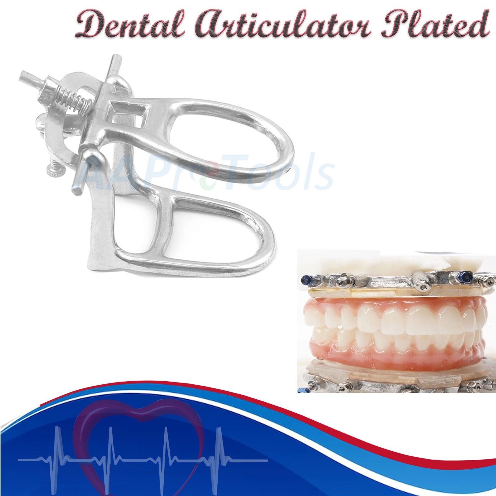 10 Dental Lab Articulator Chrome Plated High Arch Denture Adjustable Device Easy