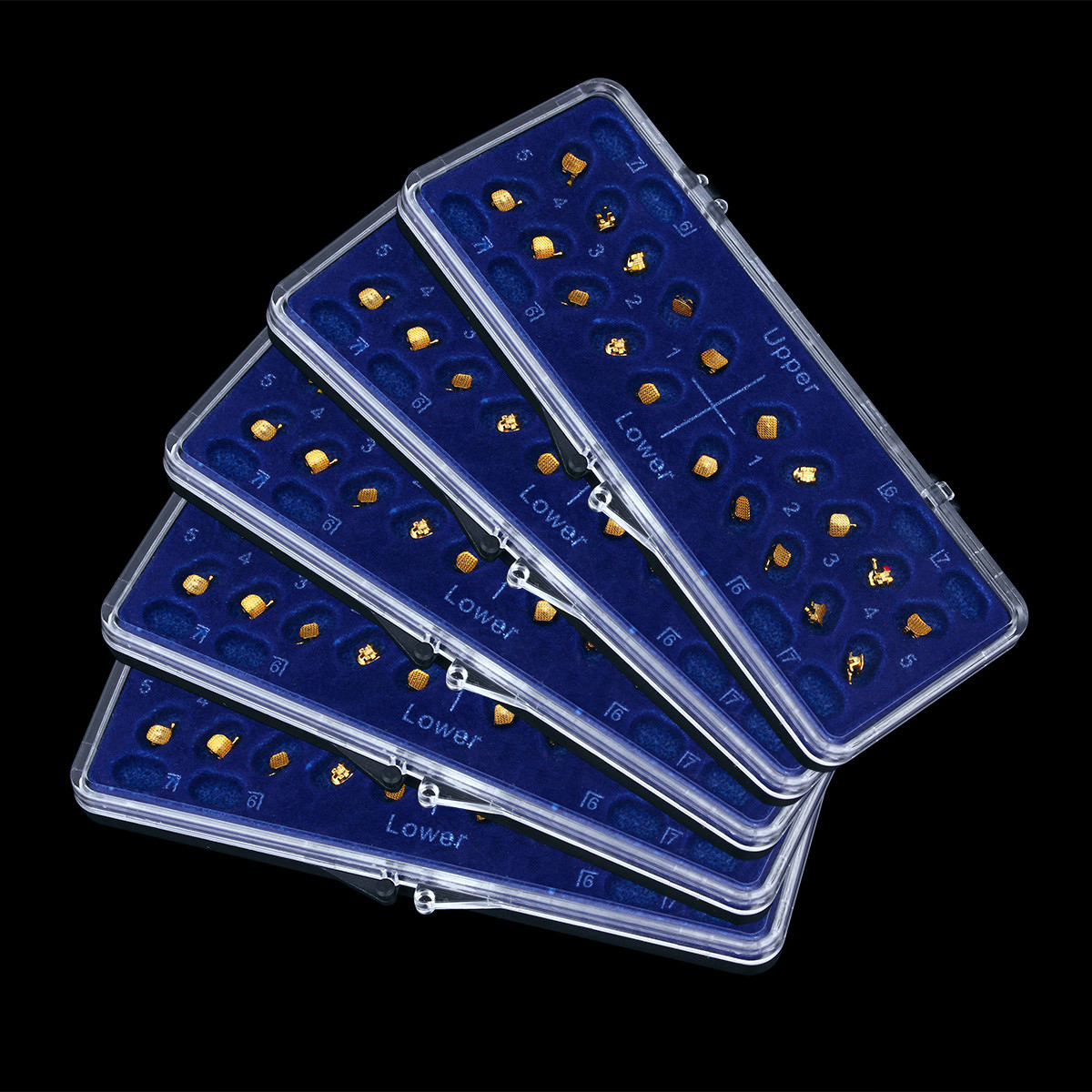 20pc Dental Orthodontic Metal Brackets Braces 24K Gold Plated Roth.022 3 4 5Hook