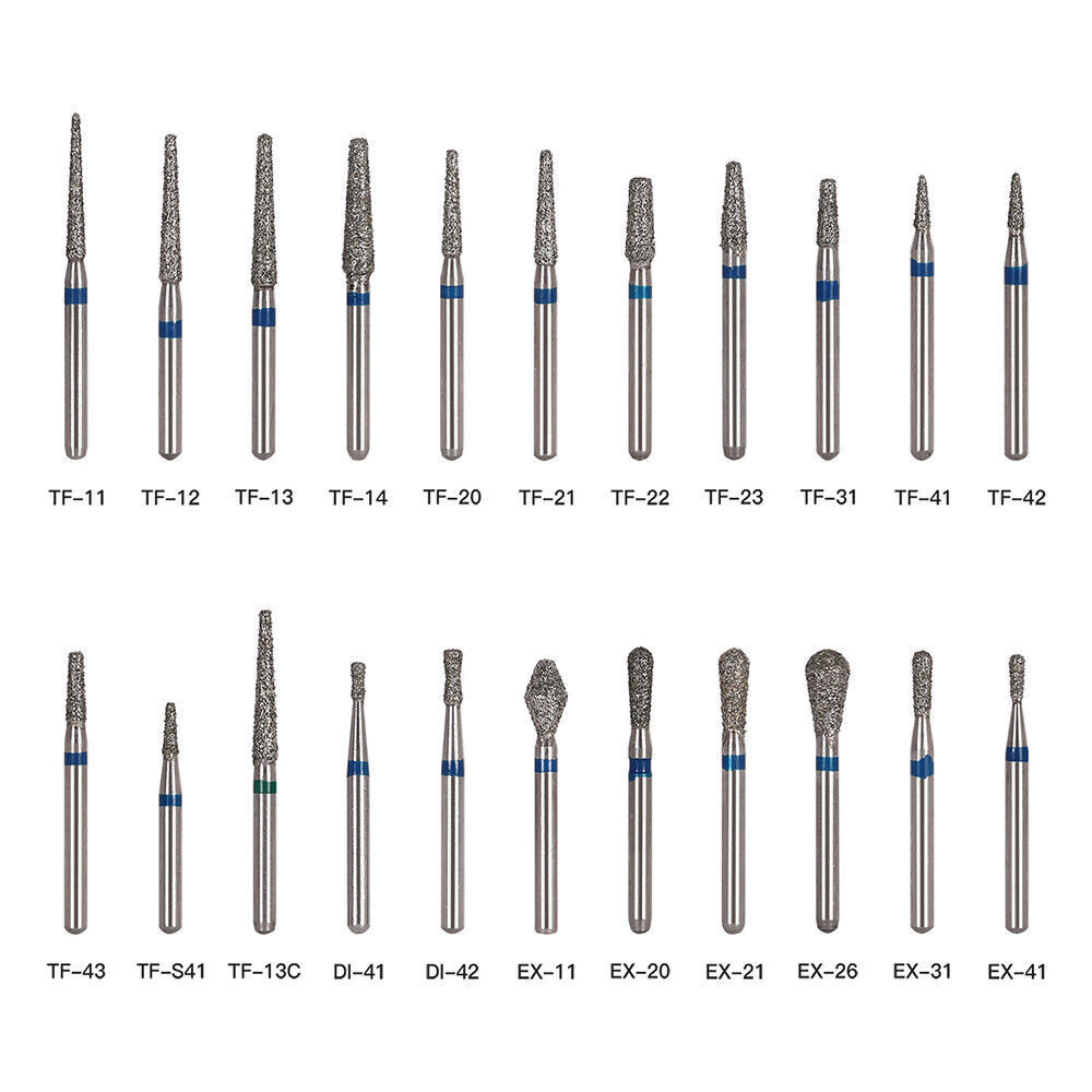 AZDENT Dental Diamond Burs For High Speed Handpiece Friction Grip 5Pcs/Box