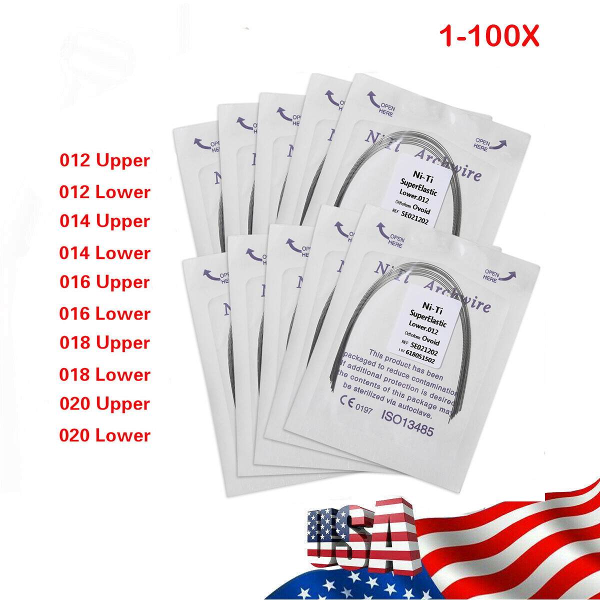10pcs/pack Dental Orthodontic Super Elastic Niti Arch Wire Round Natural Form OM
