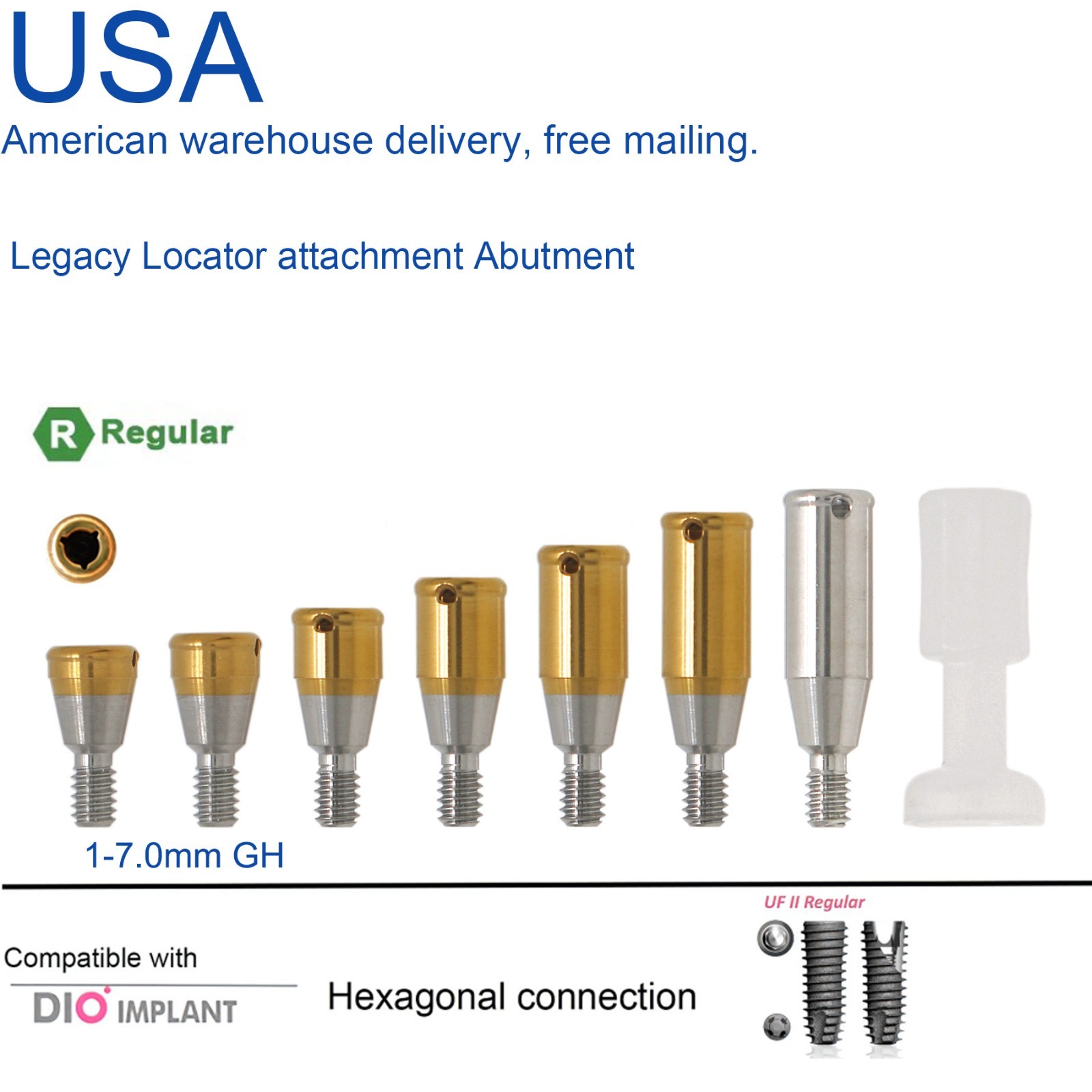 US Dental Locator Abutment For BioHorizons/Hiossen/Nobel/Zimmer Multiple Implant