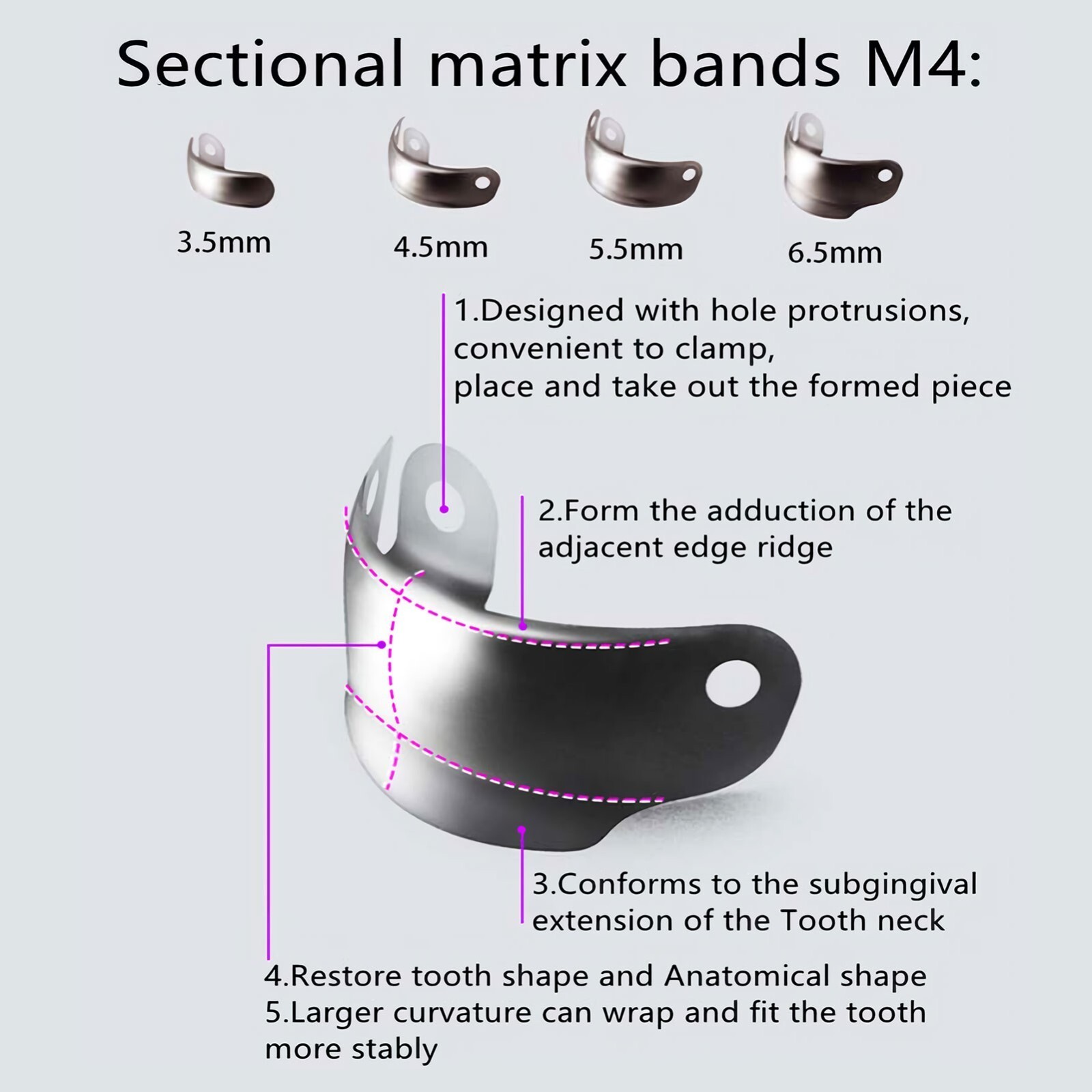 Dental Sectional Matrix Bands Niti Retaining Ring Wedge Fit Garrison Palodent V3