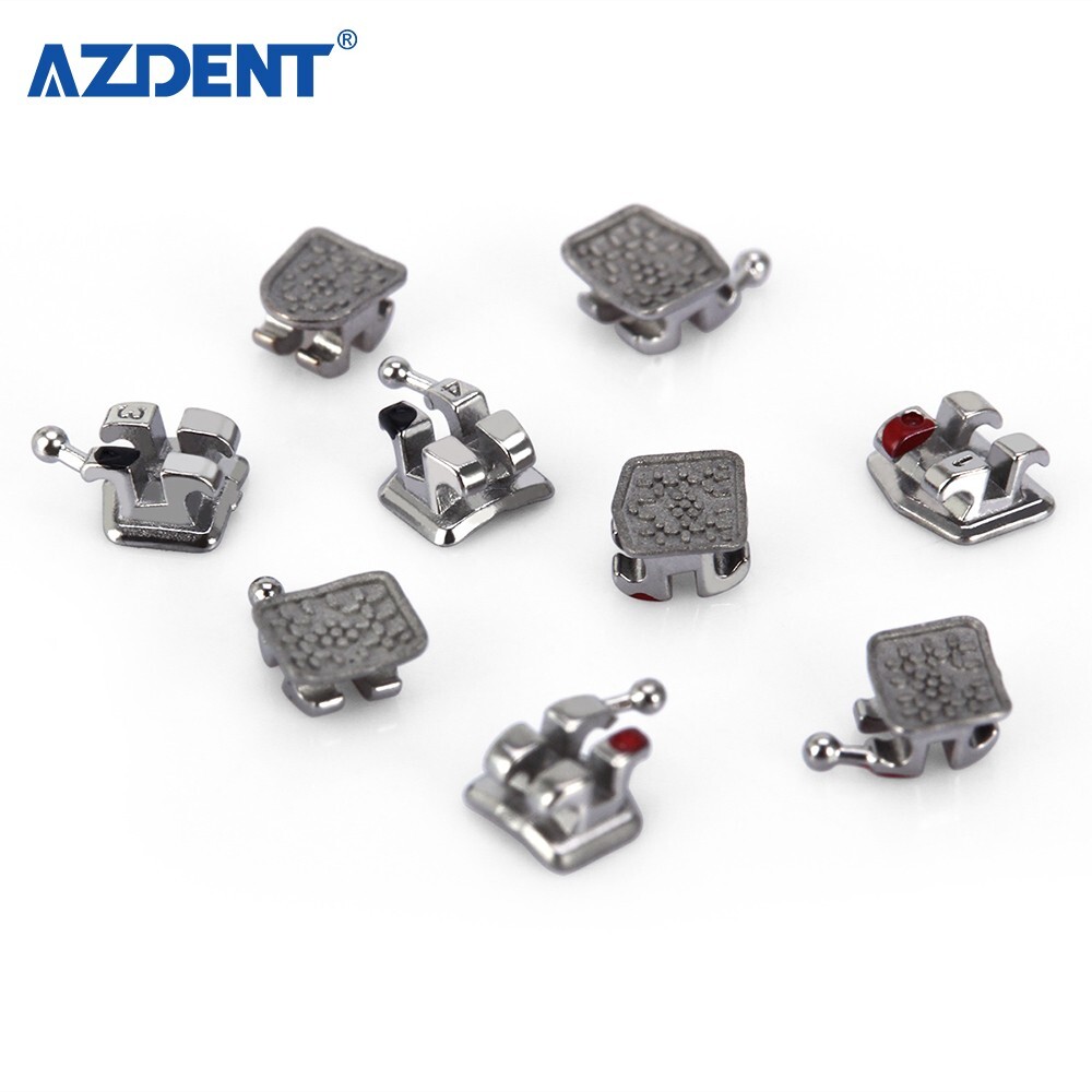 10 Packs AZDENT Dental Orthodontic Bracket Monoblock MIM Mini Roth.022 345 Hooks