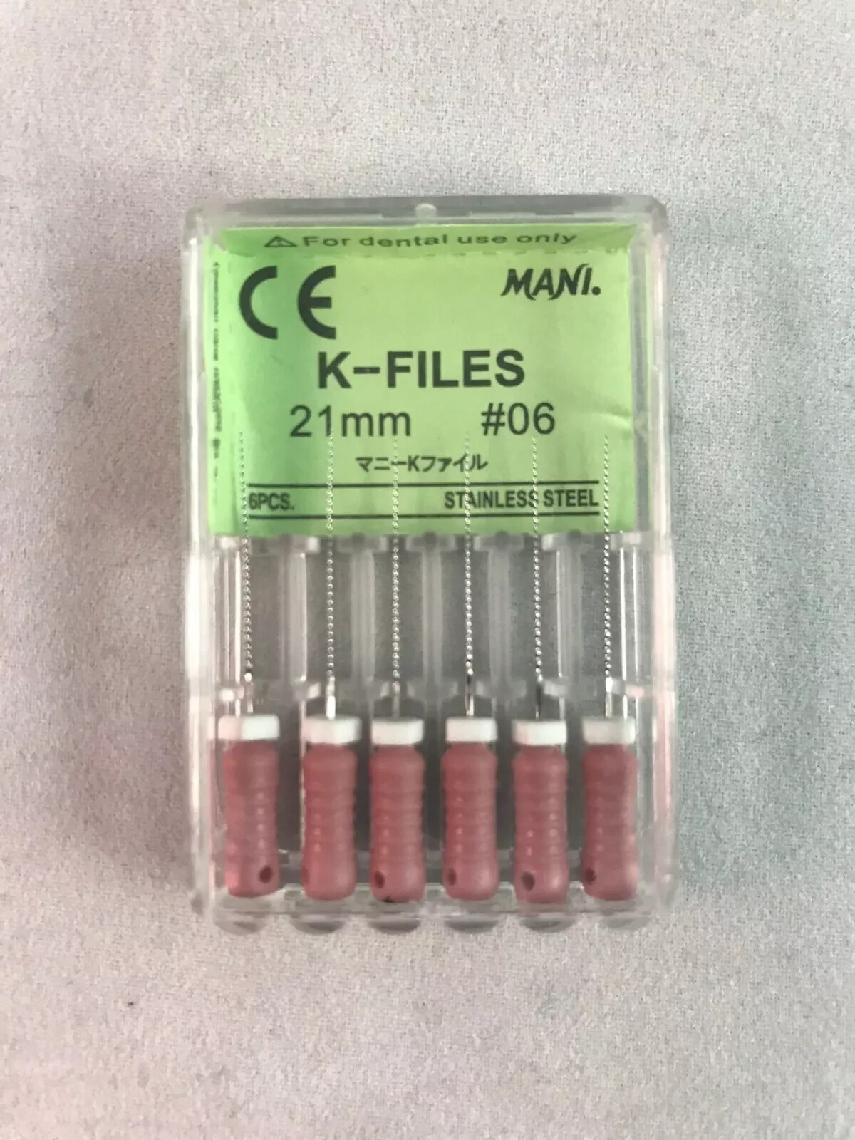 Mani Dental Root Canal Endo K-files 21-25-31mm All Sizes-6Files/pk