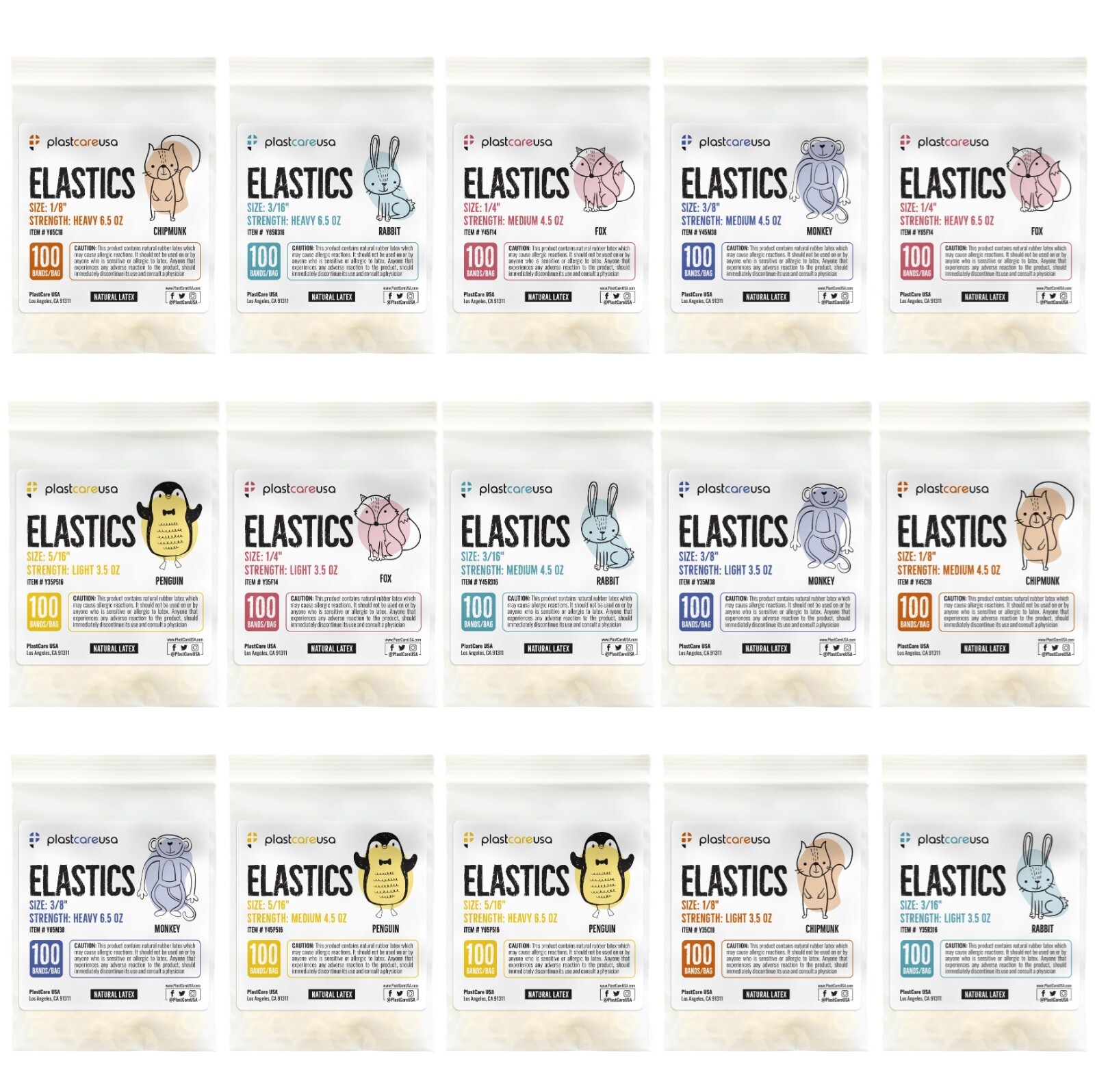 Latex Elastics Rubber Bands Orthodontic Dental Braces Teeth – Light Medium Heavy