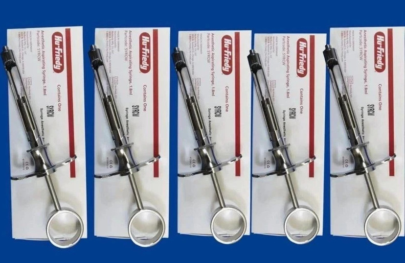 Lot of 5 Hu-Friedy CW Style Dental Anesthetic Aspirating 1.8ml Syringe SYRCW
