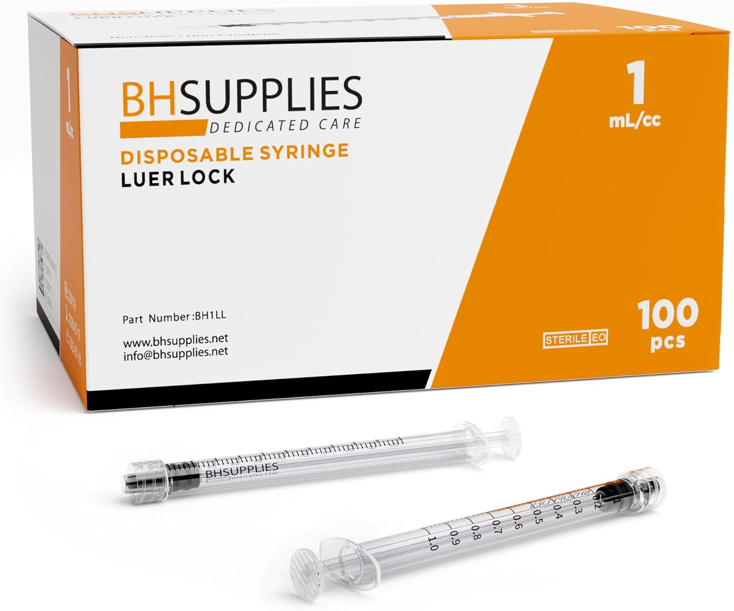 1Ml Luer Lock Tip Syringes (No Needle) – Sterile, Individually Wrapped – 100 …